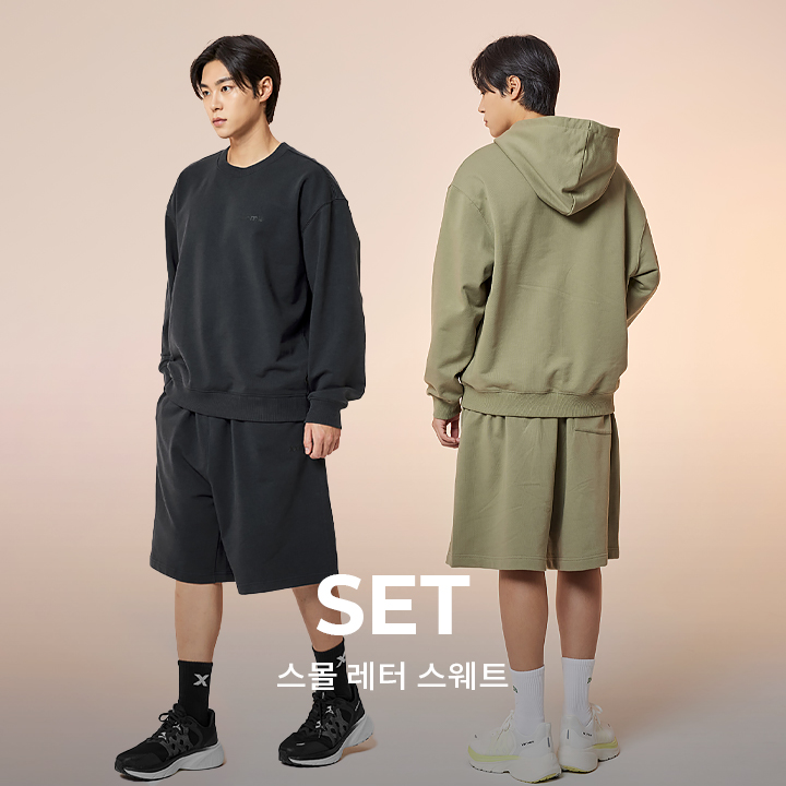 젝시믹스 스몰 레터 스웨트 SET XMMMT01_HD01_SH04_SH02